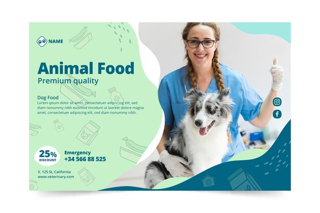 Plantilla de banner veterinario