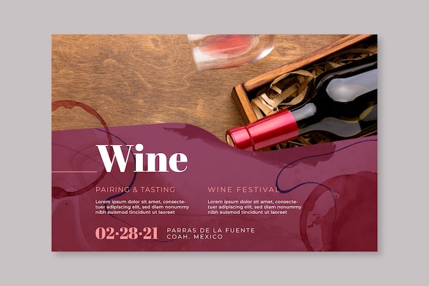 Plantilla de banner de vino