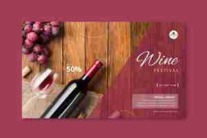 Vector gratuito plantilla de banner de vino