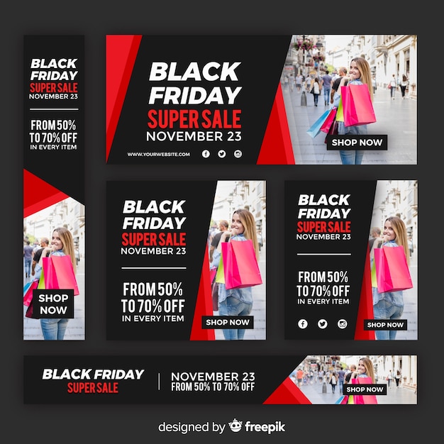 Plantilla de banner para web de rebajas de black friday