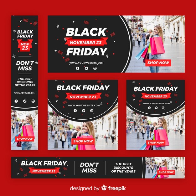Plantilla de banner para web de rebajas de black friday