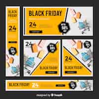 Vector gratuito plantilla de banner para web de rebajas de black friday