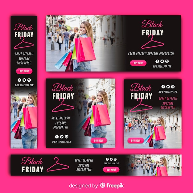 Plantilla de banner para web de rebajas de black friday