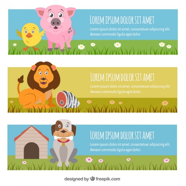 Vector gratuito plantilla banners de animales