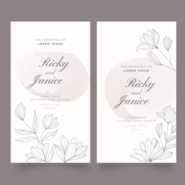 Plantilla de banners de boda floral