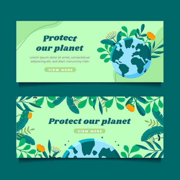 Vector gratuito plantilla de banners de cambio climático dibujados a mano