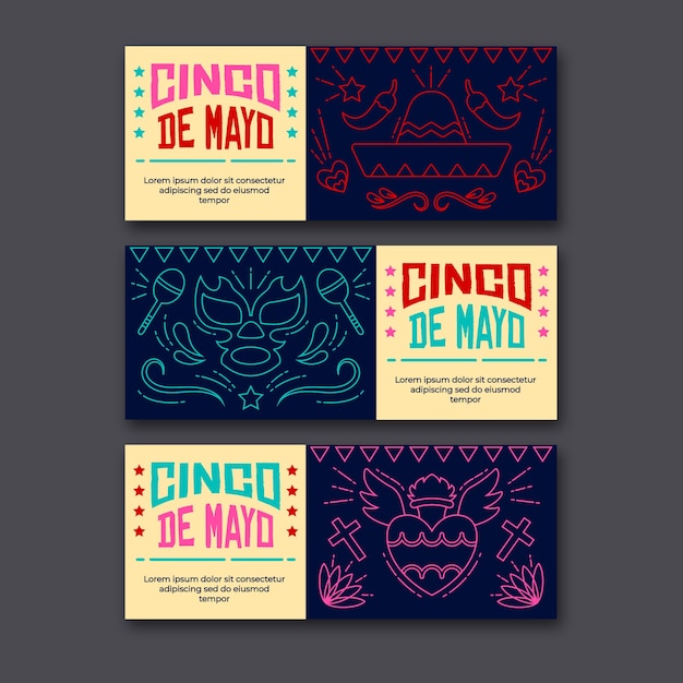 Plantilla de banners de cinco de mayo para evento