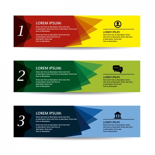 Plantilla de banners de colores de infografía