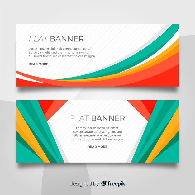 Plantilla banners colores planos
