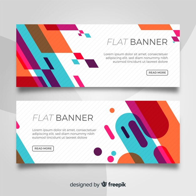 Plantilla banners colores planos