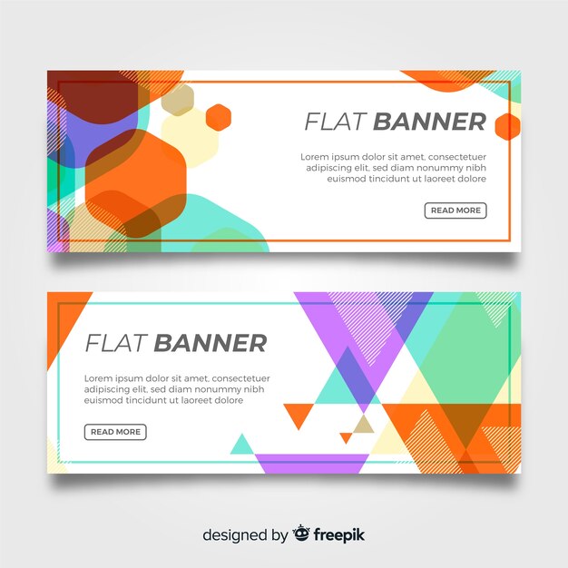 Plantilla banners colores planos
