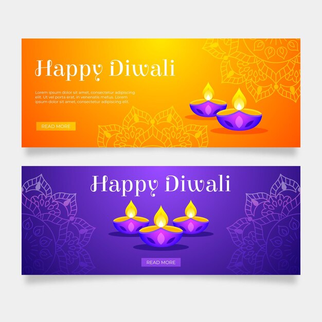 Plantilla de banners de diwali