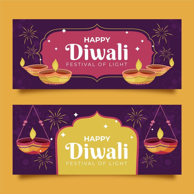 Plantilla de banners de diwali