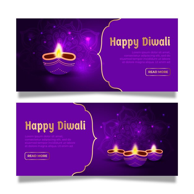 Plantilla de banners de diwali