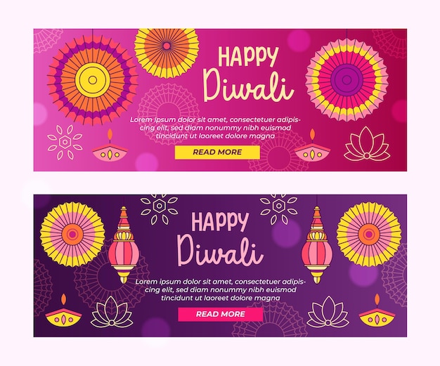 Plantilla de banners de diwali