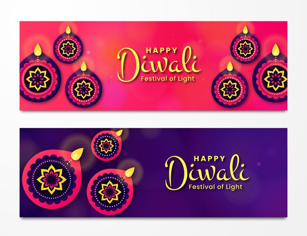 Plantilla de banners de diwali