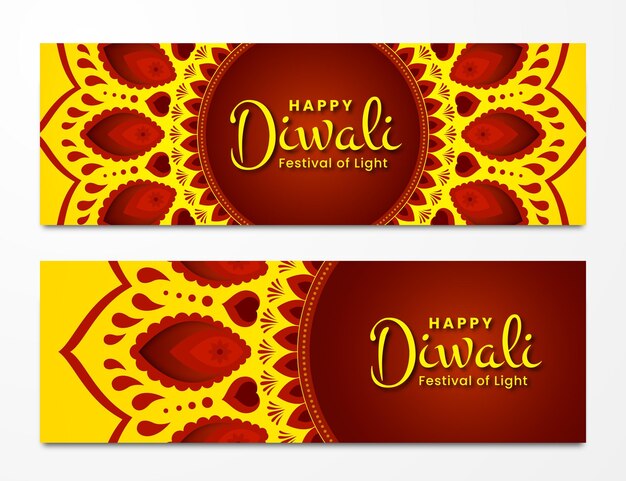 Plantilla de banners de diwali