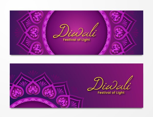 Plantilla de banners de diwali
