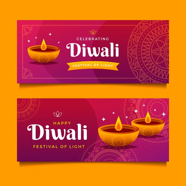 Plantilla de banners de diwali