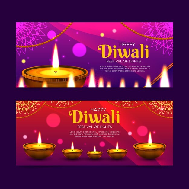 Plantilla de banners de diwali