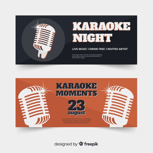 Plantilla de banners de fiesta de karaoke