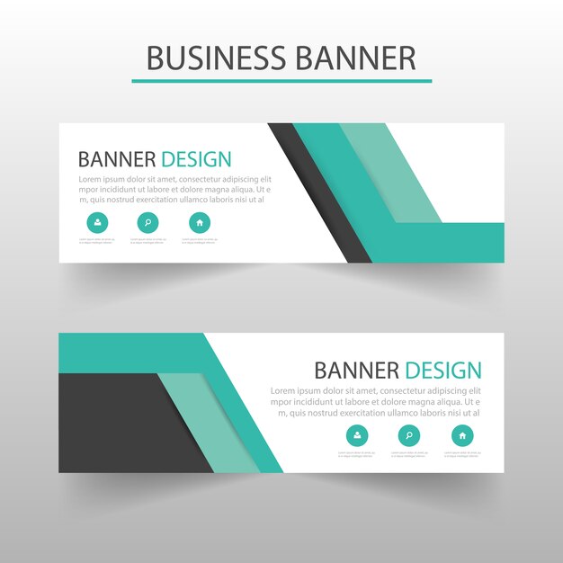 Plantilla de banners geométricos con formas turquesa