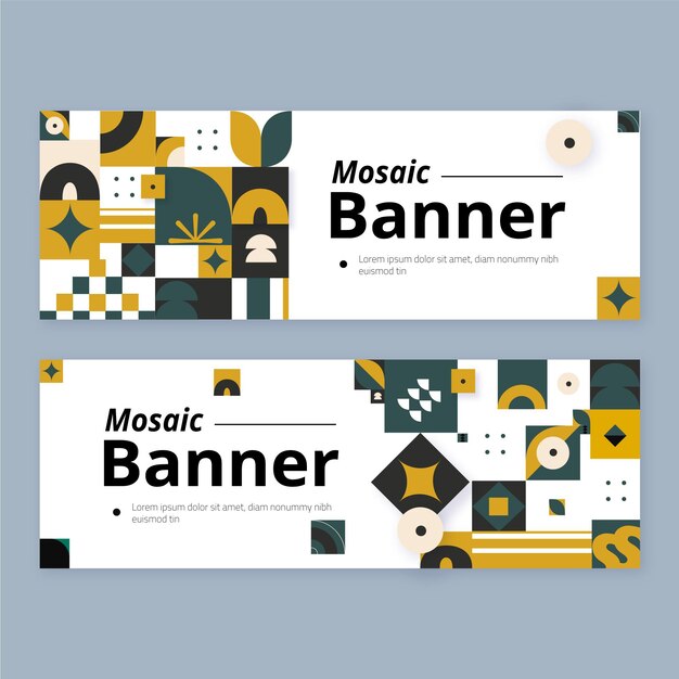 Plantilla de banners de mosaico plano