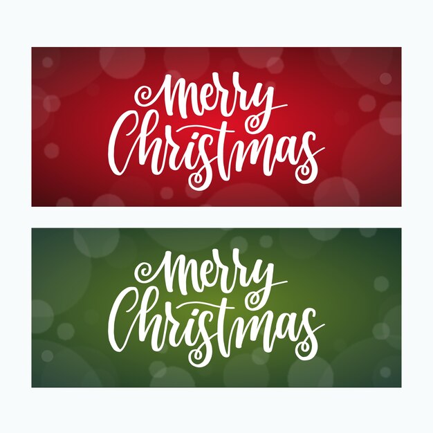 Plantilla de banners de Navidad borrosa