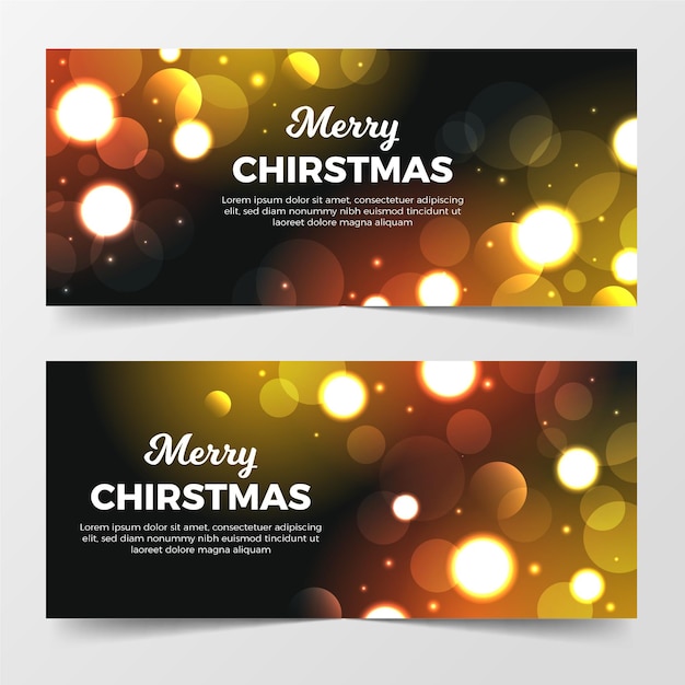 Plantilla de banners de navidad borrosos