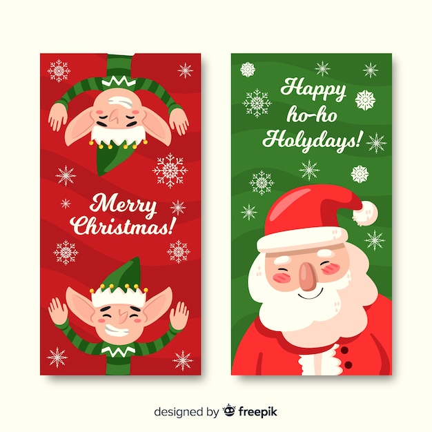 Plantilla de banners de navidad dibujados a mano