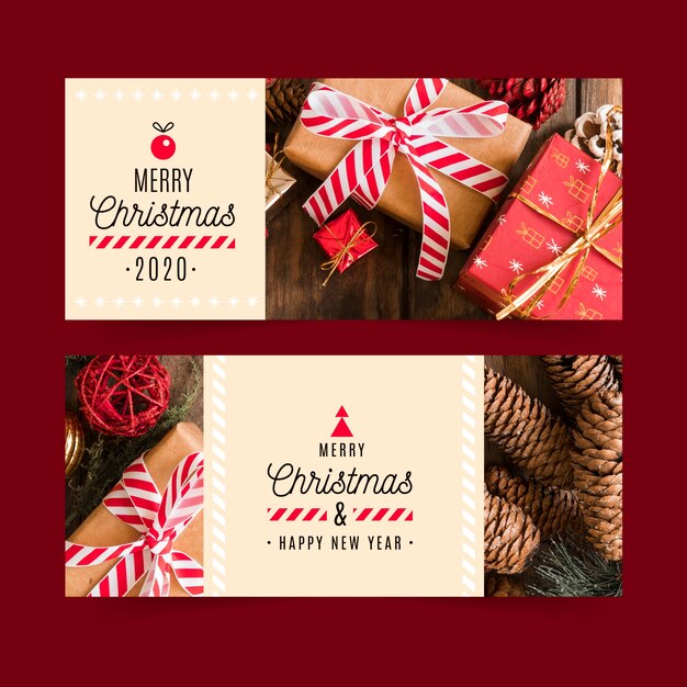 Plantilla de banners de Navidad con foto
