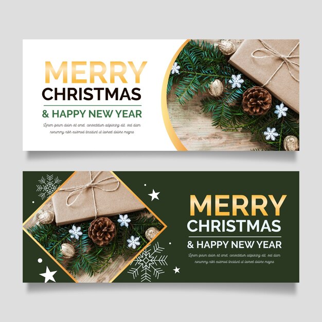 Plantilla de banners de navidad con foto