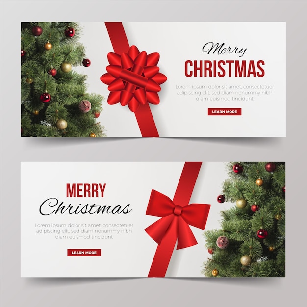 Vector gratuito plantilla de banners de navidad