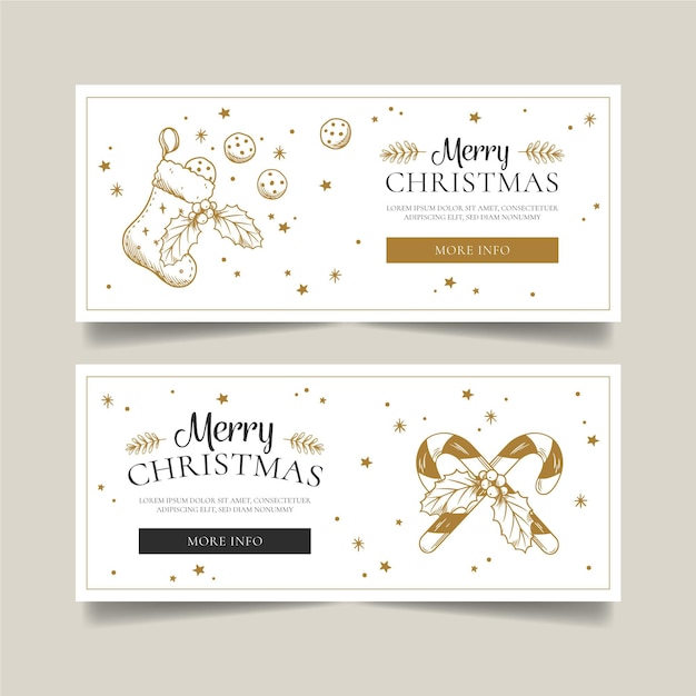 Vector gratuito plantilla de banners navideños festivos