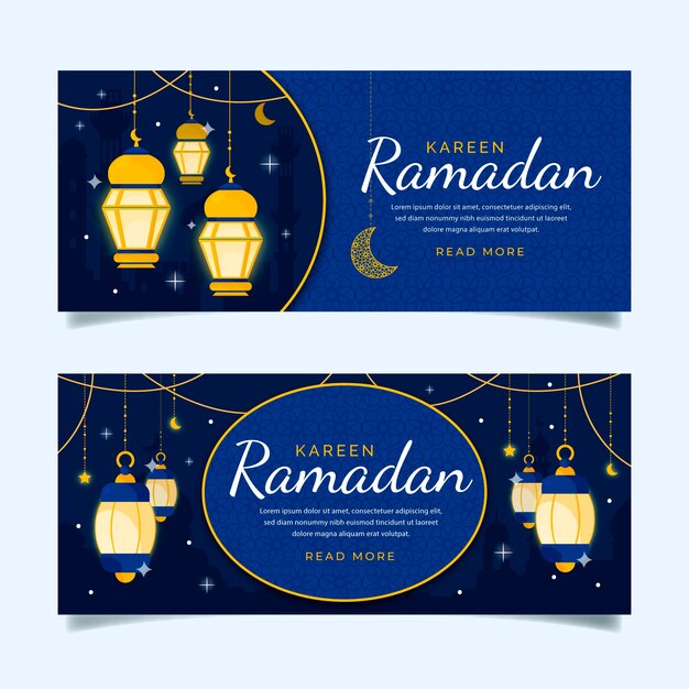 Vector gratuito plantilla de banners con ramadan