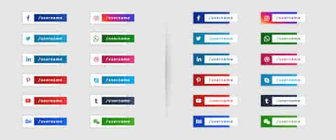 Vector gratuito plantilla de banners de redes sociales en estilo tercio inferior