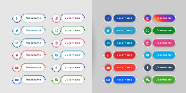Plantilla de banners de tercio inferior de redes sociales populares