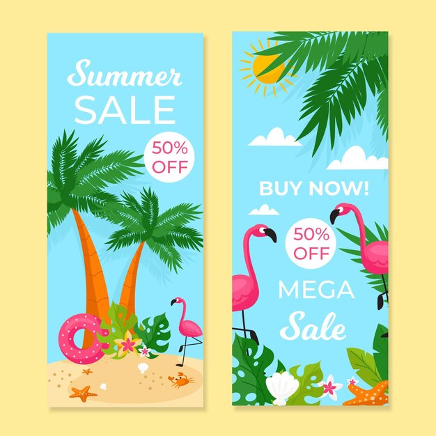 Plantilla de banners de venta de verano