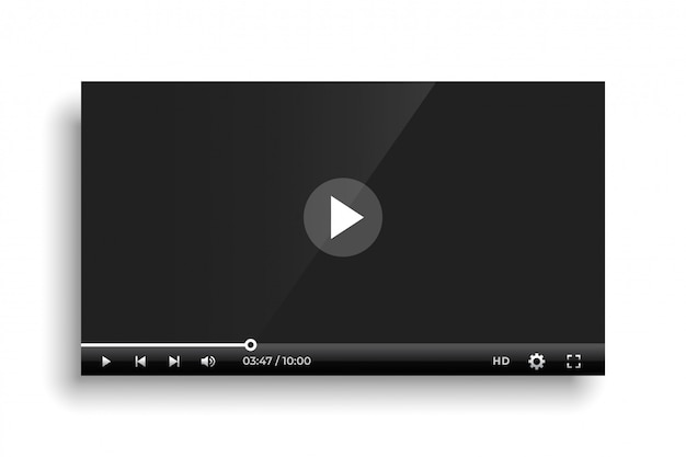 Plantilla de barra de reproductor de video negro brillante