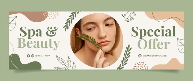 Plantilla de belleza dibujada a mano