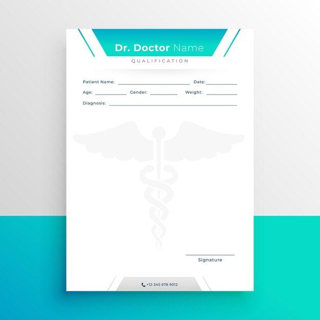 plantilla en blanco de papel de receta médica Rx para promoción de negocios
