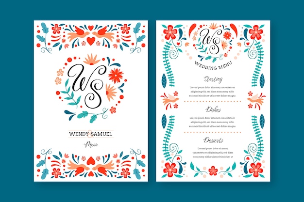 Vector gratuito plantilla de boda de diseño plano