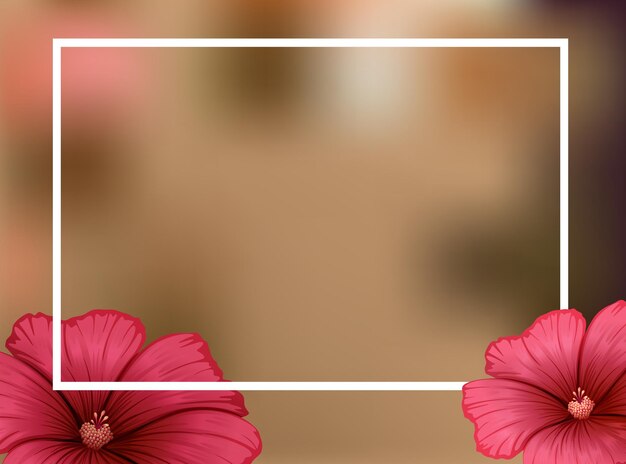 Plantilla de borde con flores rojas