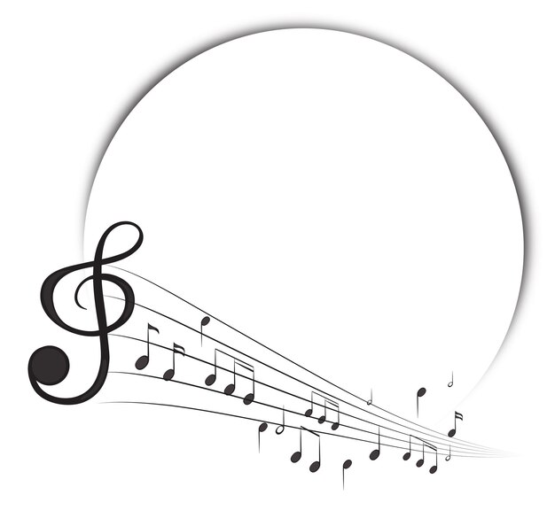 Plantilla de borde con notas musicales de fondo