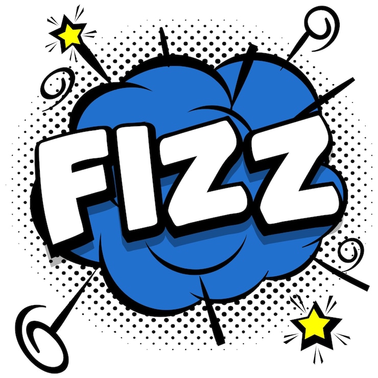 Vector gratuito plantilla brillante de fizz comic con burbujas de discurso en marcos coloridos