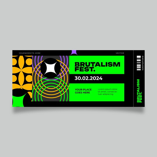 Plantilla de brutalismo de diseño plano