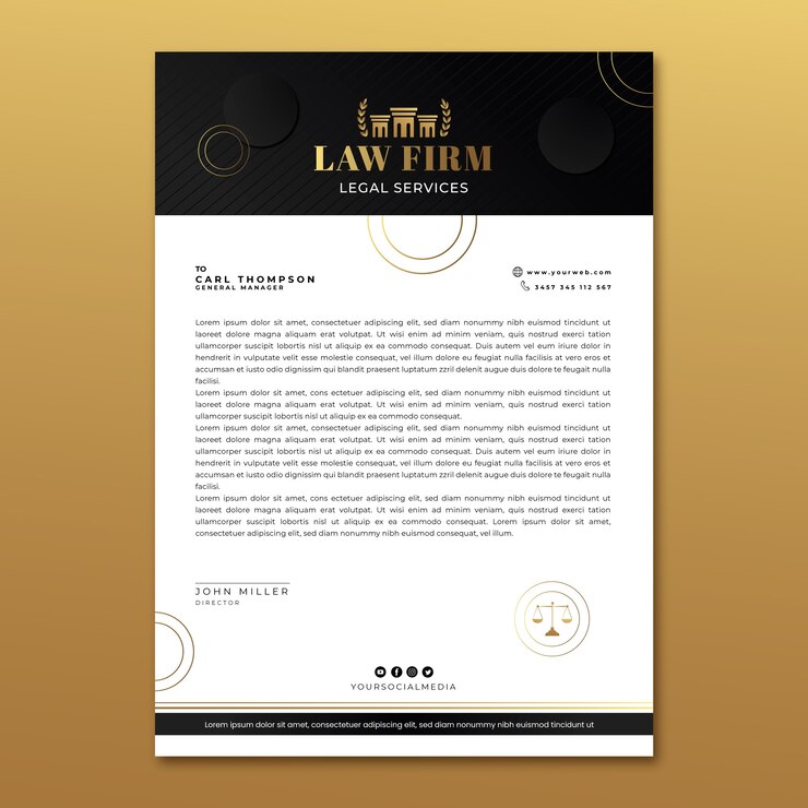 Vector gratuito plantilla de bufete de abogados de lujo degradado