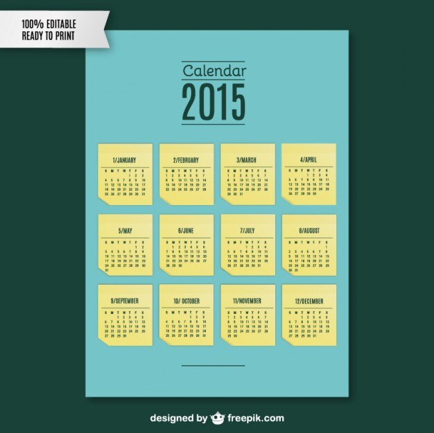 Plantilla de calendario para 2015