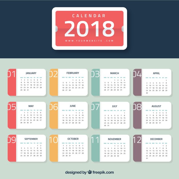 Plantilla de calendario 2018