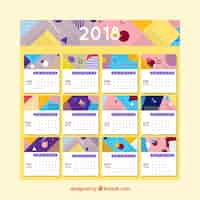 Vector gratuito plantilla de calendario 2018